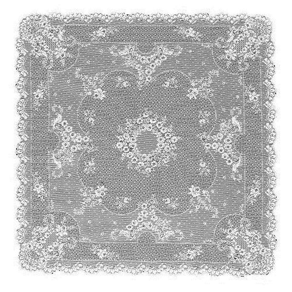 Heritage Lace Floret 36 x 36 in. Table Topper, Ecru FO-3636E